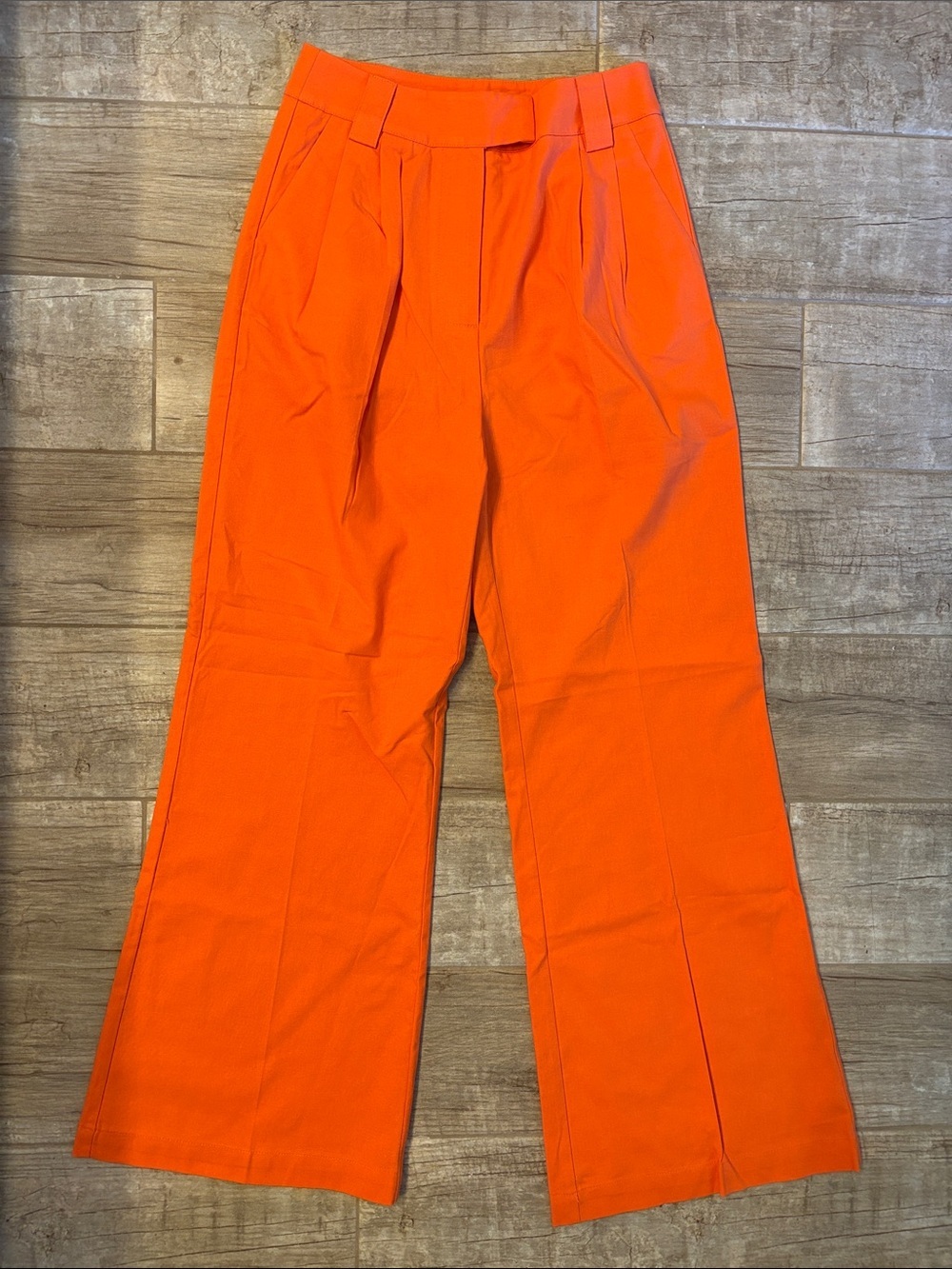 Commense Vibrant Orange Wide Leg Cotton Trousers- NWT